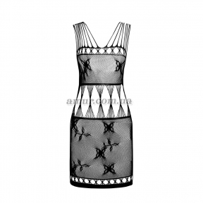 Бодістокінг - міні-сукня з метеликами Passion BS090, чорна