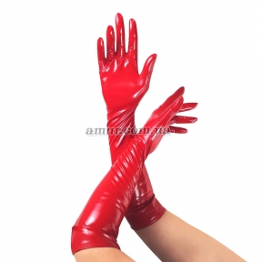 Глянцевые виниловые перчатки Art of Sex - Lora, красные