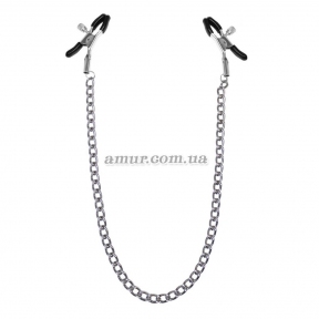 Зажимы для сосков с цепочкой Feral Feelings - Nipple clamps Classic, серебро/черный