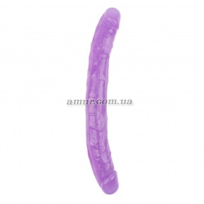 Фиолетовый двусторонний гелевый фаллоимитатор «Hi Rubber 12.8 Inch Dildo»