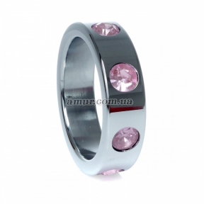 Металлическое, эрекционное кольцо «Rose Diamonds» со стразами 2