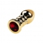 Анальна пробка «Gold anal plug Toyfa tmavо-červenий round-shaped gem» 2