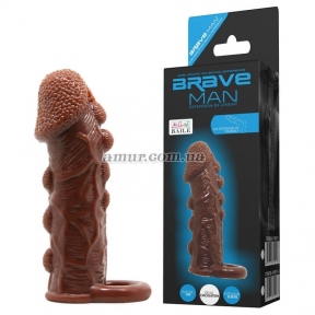 Подовжуюча насадка на пеніс «Brave Man», коричнева 5