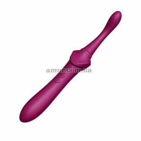 Вагінально-кліторальний вібратор Zalo - Bess Velvet Purple, мультифункціональний з насадками 1