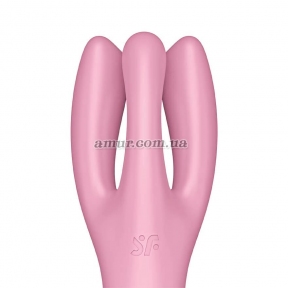Кліторальний вібратор Satisfyer Threesome 3, рожевий, з трьома пальчиками 1
