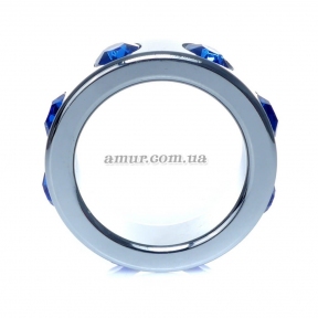 Эрекционное кольцо «Ring-Metal with Dark Blue Diamonds Small» 0