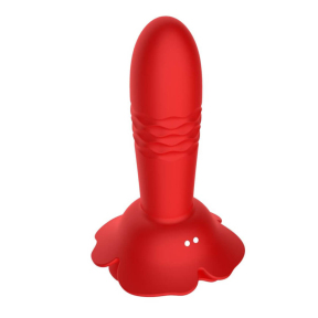 Анальная пробка в форме розы «Rose Thrusting Anal Plug», 10 режимов вибрации и пульсации 2