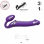 Безремневий страпон з вібрацією Strap-On-Me Vibrating Violet XL, діаметр 4,5 см, пульт ДУ 3