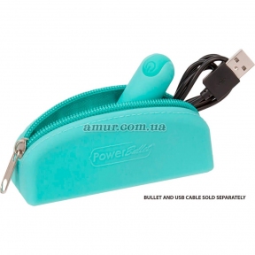 Сумка для зберігання секс-іграшок PowerBullet - Silicone Storage Zippered Bag, блакитна 0