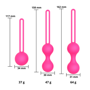 Вагинальные шарики Erospace Sweet Play Kegel Balls Set A12, розовые 4