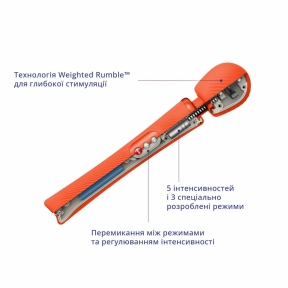 Вибромассажер Fun Factory VIM Vibrating Wand, оранжевый, супермощный и легкий, до 6 часов работы 4