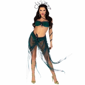 Еротичний костюм Медузи Горгони Leg Avenue Medusa Costume, топ, спідниця, нарукавники, прикраси 2