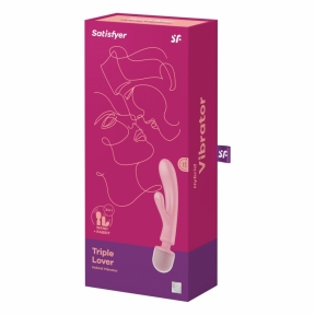 Вібратор-кролик з вібромасажером Satisfyer Triple Lover, рожевий, 3 мотори 5