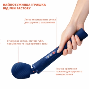 Вибромассажер Fun Factory VIM Vibrating Wand, синий, супермощный и легкий, до 6 часов работы 3