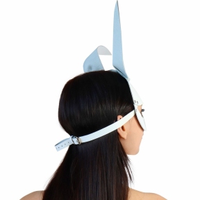 Шкіряна маска Зайки Art of Sex - Bunny mask, біла 0