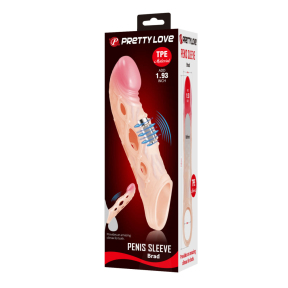 Удлиняющая насадка с рельефом и вибрацией «Pretty Love Brad», +5 см 8