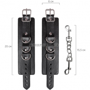 Наручники з 3 кільцями для кріплення «Wrist cuffs Anonymo 0103» 10