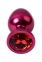 Анальный страз «Toyfa Metal» красный, с кристаллом цвета рубин 3