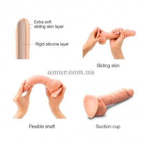 Фаллоимитатор Strap-On-Me Sliding Skin Realistic Dildo Vanille - XL, эффект подвижной кожи 4