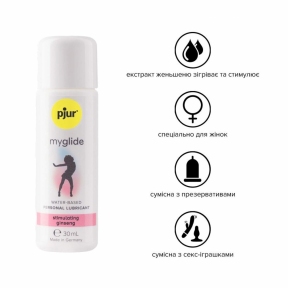 Возбуждающая согревающая смазка на водной основе pjur my glide с женьшенем, 30 мл 0