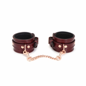 Кожаные поножи Liebe Seele Wine Red Ankle Cuffs, съемная цепочка-крепление 0
