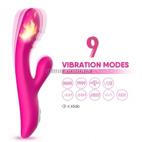Вибратор-кролик «Spark» розовый, 9 режимов вибрации, подогрев 6