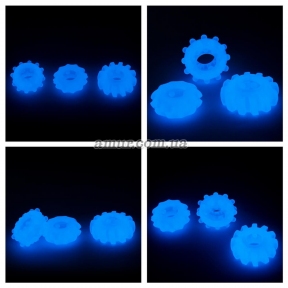 Набор из 3 эрекционных колец «Lumino Play», светятся в темноте 3