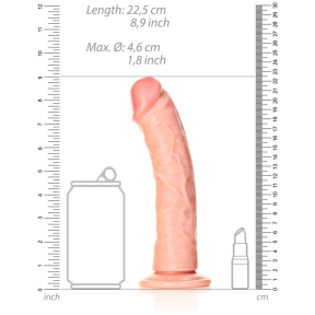 Вигнутий фалоімітатор RealRock Curved Dildo з присоскою, 20,5 см, тілесний 4
