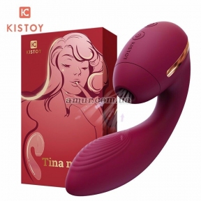 Вакуумний вібратор Kistoy Tina Mini, фіолетовий, вагінально-кліторальний 2