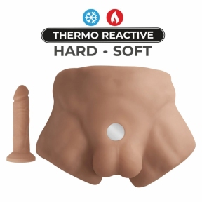 Полуторс с фаллоимитатором на присоске SilexD Apollo S Male Torso Caramel 3