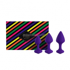 Набор силиконовых анальных пробок FeelzToys - Bibi, фиолетовые 3