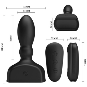 Анальная пробка Mr.Play Inflatable Anal Plug, вибрация и надувания, пульт ДУ 4