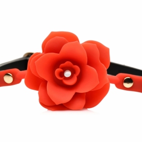 Силіконовий кляп з трояндою Master Series: Blossom Silicone Rose Gag – червоний 2