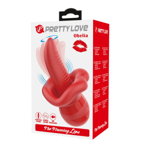 Клиторальный вибростимулятор Pretty Love Obelia The Flaming Lips, красный, 10 режимов вибрации и движения язычка 6