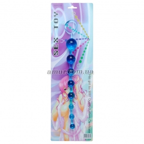 Анальний ланцюжок «Jelly Anal 10 Beads» синій 2