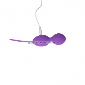Вагінальні кульки «Ridged M-mello» фіолетові, з пультом ДУ 3