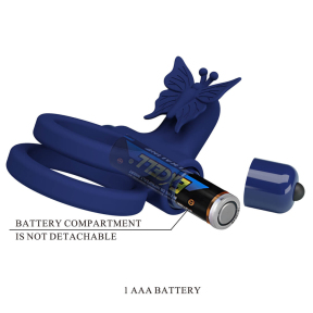 Віброкільце «Pretty Love Passionate Ring IX», синє, 10 режимів вібрації 6