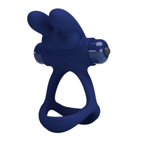Ерекційне кільце у формі зайчика «Pretty Love II Bunny», синє, 10 режимів вібрації 0