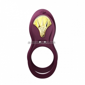 Смартэрекционное кольцо Zalo — BAYEK Velvet Purple, двойное с вводимой частью, пульт ДУ 3