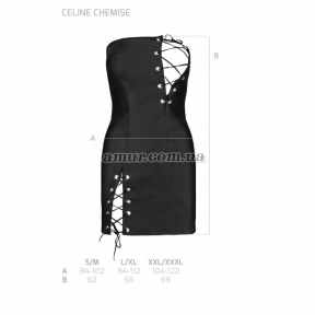 Мини-платье из экокожи Celine Chemise — Passion: шнуровка, трусики в комплекте 5