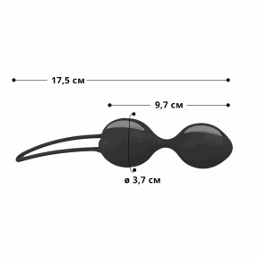 Вагинальные шарики Fun Factory SMARTBALLS DUO, черно-серые, 2 шт, диаметр 3,2 и 3,6 см 0