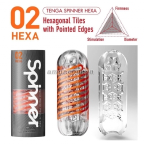 Мастурбатор Tenga Spinner 02 Hexa з пружною стимулюючою спіраллю 1