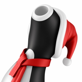 Вакуумний кліторальний стимулятор Satisfyer Penguin Holiday Edition, в шапочці та шарфі 4