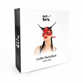 Шкіряна маска Art of Sex - Lucifer Red&Black 3