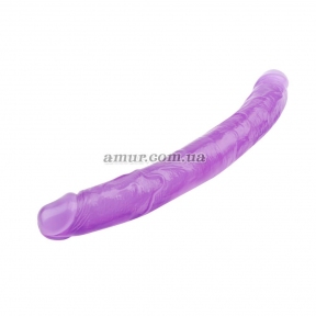 Фіолетовий двосторонній гелевий фалоімітатор «Hi Rubber 12.8 Inch Dildo» 4