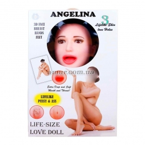 Надувна лялька «Angelina 3D» із вставкою з кібершкіри та вібростимуляцією 8