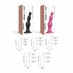 Фаллоимитатор Strap-On-Me Dildo Plug Beads, черный, M 3