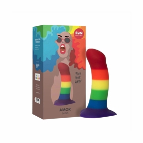 Фаллоимитатор Fun Factory AMOR, радужный, длина 14,6 см, диаметр 3,7 см, изогнутый 3
