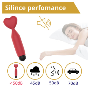 Мини-вибратор Erospace Sweet Play Mini Heart A14, красный, 10 режимов вибрации 1