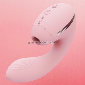 Вакуумный вибратор Kistoy Tina Mini Pink, вагинально-клиторальный 0